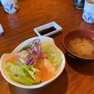 Free salad and miso soup