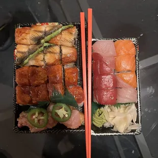 sashimi, sushi, sushi and sashimi, food