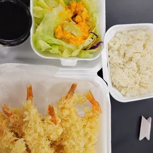Shrimp tempura meal