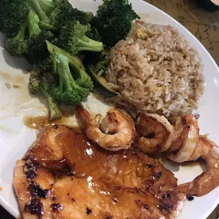Salmon and Shrimp Hibachi