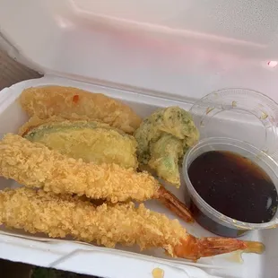Mixed tempura! Delicious  the miso soup is amazing as well