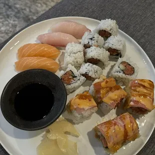 Sake Nigiri, Yellowtail Nigiri, spicy tuna roll, Micky