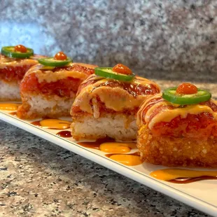 crispy rice

spicy tuna on top of deep-fried rice