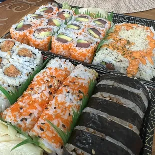 a variety of sushi
