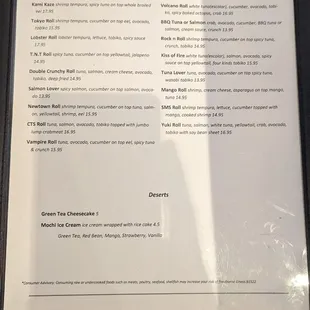 menu