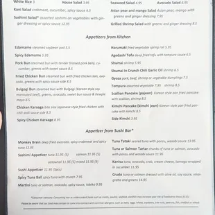 menu
