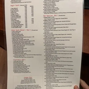 menu