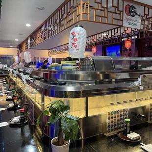 interior, sushi and sashimi