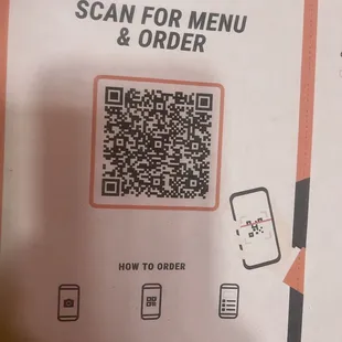 Scan for menu order