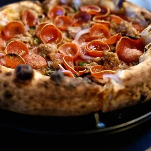 Margherita - Mini - With added sausage and pepperoni.