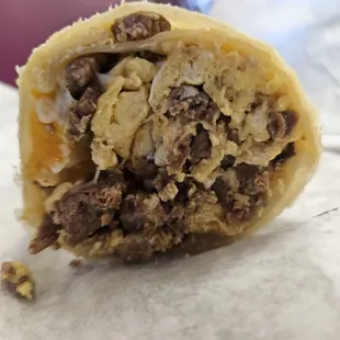 Steak &amp; Egg Burrito. Steak, egg, cheese.