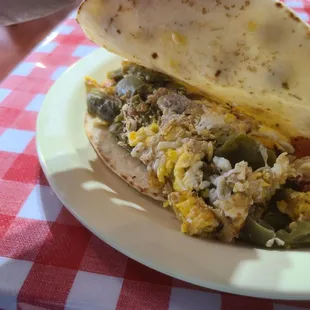 a plate of food on a table