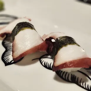 The octopus sushi was fresh and satisfying