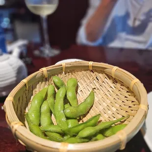 Edamame was hot and salty