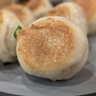Pan fried buns - close up