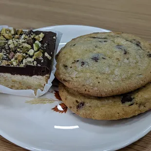 The chocolate chip cookies are the crown jewel of the menu. Crisp around the edges, chewy in the center. A hint of salt and not too sweet.