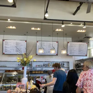 In front of their open kitchen.