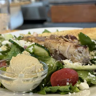 Greek salad with grilled chicken