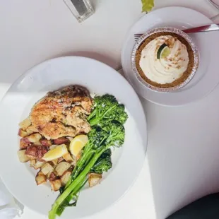 Lemon chicken and mini key lime pie