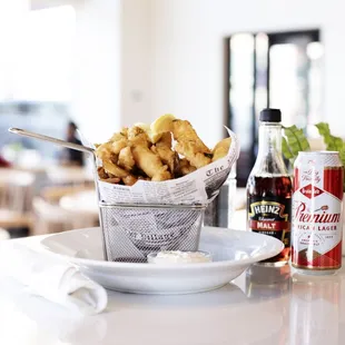 Fish &amp; chips served daily between 11 AM and 8 PM at yum! St. Paul.