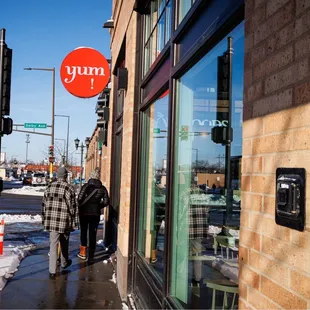 Outside on the Snelling and Selby corner.