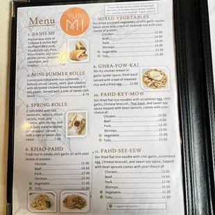 menu