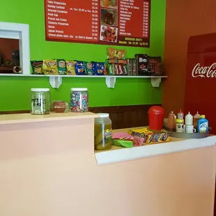 the counter and menu