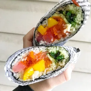Delicious build your own sushi burrito