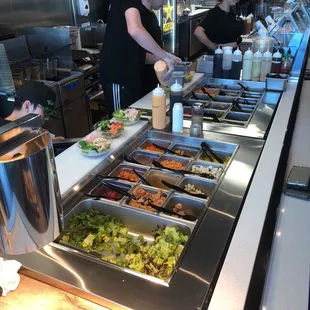 All the delicious toppings &amp; fresh options!!! Build your own or choose their creations.