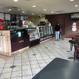 the inside of a restaurant