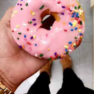 Errands with the boss, and he is paying me with Donuts!!!! Pretty freckles.