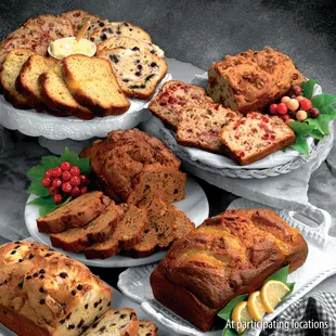 a variety of breads