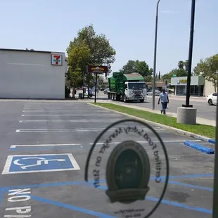 a parking meter in a parking lot