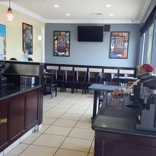 the inside of a restaurant