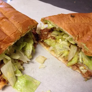 a sandwich cut in half