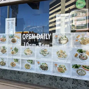a menu in a window