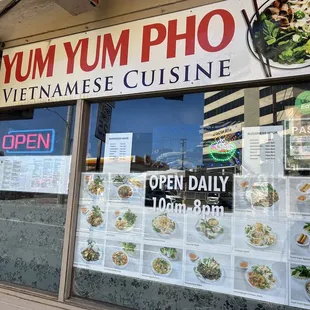 the front of the restaurant