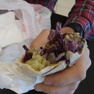 Falafel wrap- you can see the grill marks!