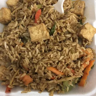 Basil fried rice with tofu $9.95