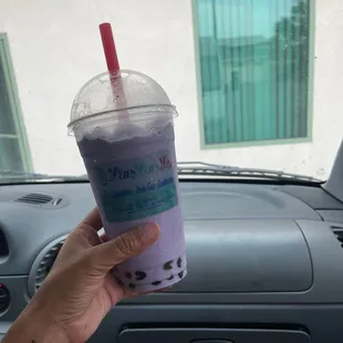 Taro smoothie with extra boba