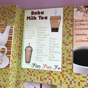 a menu for a coffee shop