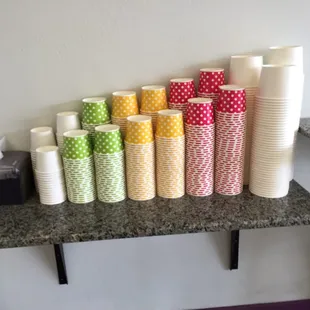 a stack of cups