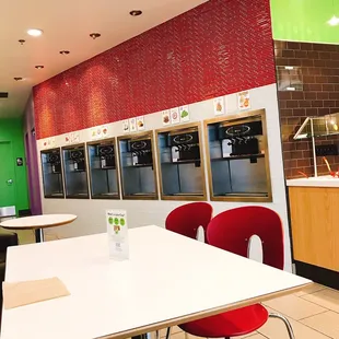 the interior of a fast food restaurant
