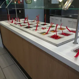 a variety of frozen yogurt items