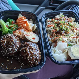 Lion-Head meatballs and Taiwanese Chicken &amp; Rice