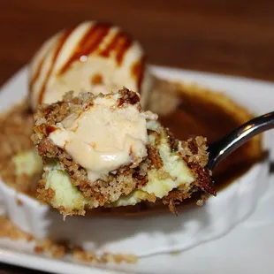 This asian inpsired creme brulee was so unqiue and we loved it. It was a sweet, custardy spread with a warm nutty topping.