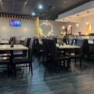 the dining area of the restaurant