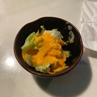 Salad with ginger dressing