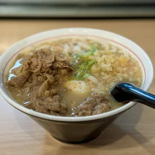 Hot Beef udon with oden egg