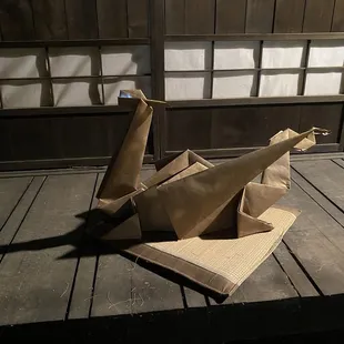 Origami swan at Yume Gardens